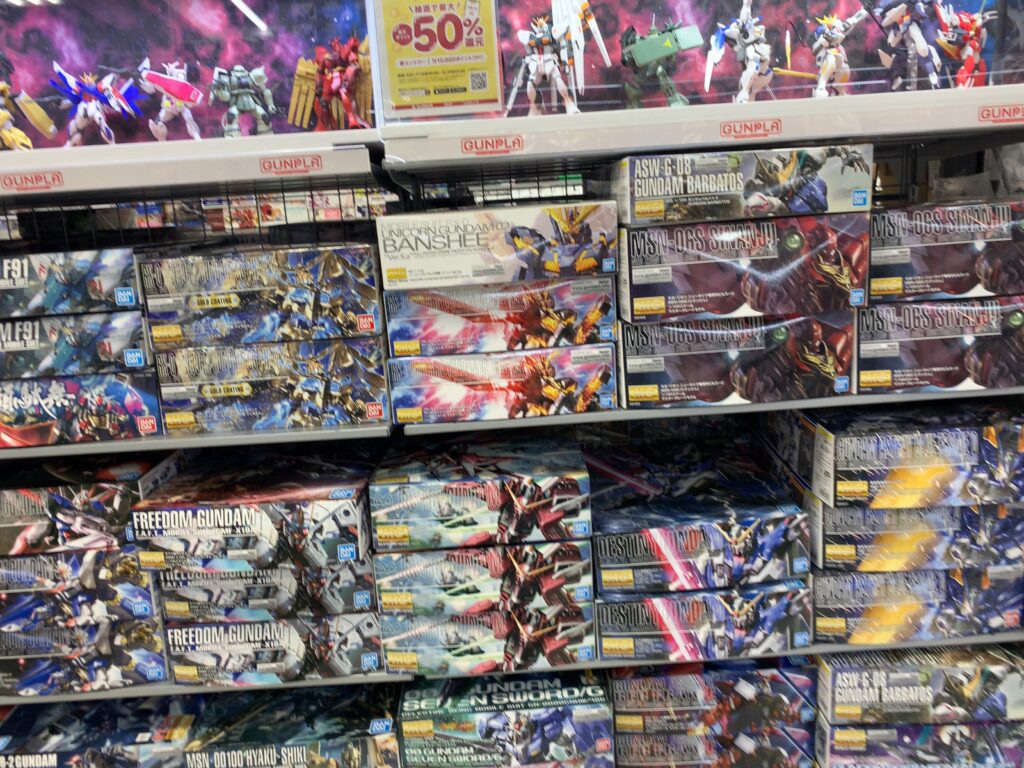 ガンプラの種類も豊富