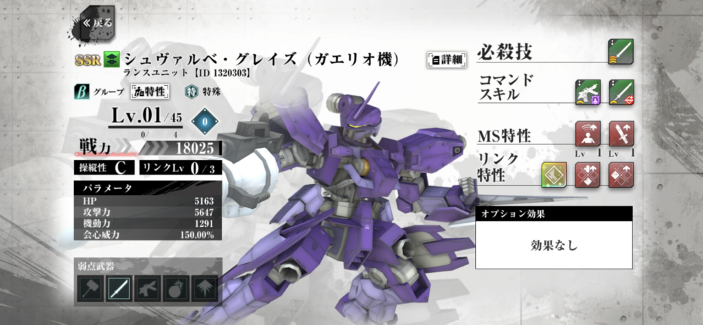 鉄血のオルフェンズG　シュヴァルヴェ・グレイズ　ガエリオ機　MS特性