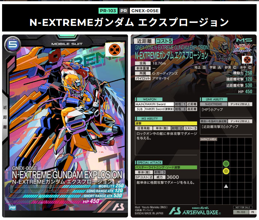アーセナルベースx-over　N-EXTREME　ガンダム　エクスプロージョン　合計値1350
